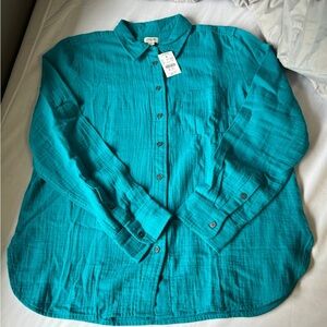 J Crew Factory Gauze Shirt  New with tag Size L